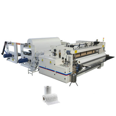 Máquina do rebobinamento do rolo do papel higiênico, máquina Maxi Rolls da fatura de papel da pequena escala do PLC