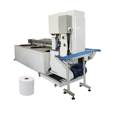Máquina de corte industrial de papel higiénico em rolos, serradura de banda 15KW 15-30cuts/min.
