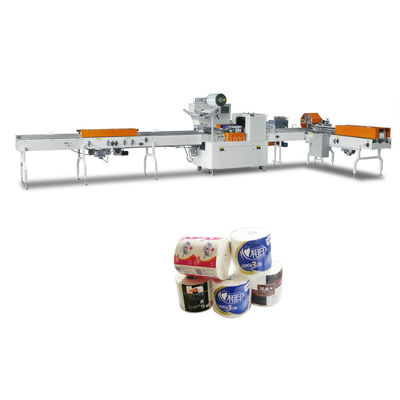 Máquina de embalagem automática de papel higiénico de papel higiénico de rolo único PLC Dimensão ajustável